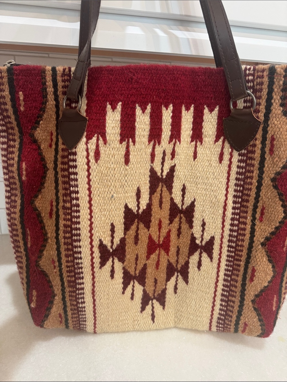 NEW!! El Paso Saddleblanket Co. Wool Southwest Tote Bag Western Aztec